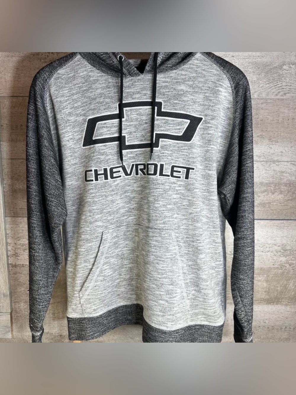 Men's Grey General Motors Chevrolet pullover Hooded Sweatshirt